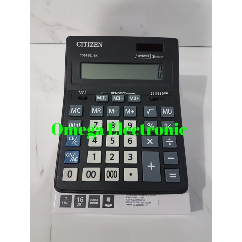 

Citizen Calculator CDB1601 - Kalkulator Meja Office 16 Digits
