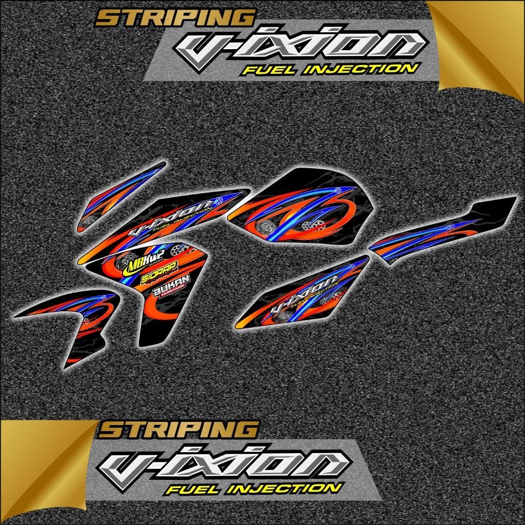 Stiker striping variasi vixion new stiker variasi keren elegan seperti air brush stiker motor vixion