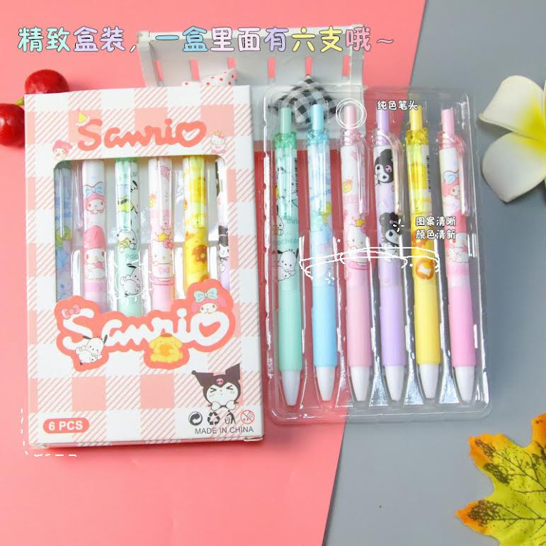 

Phytago Stationery | 6 Pcs PULPEN SANRIO PULPEN GEL MEKANIK LUCU