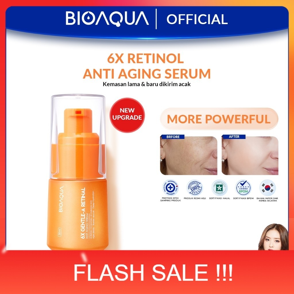 PROMO BIOAQUA 6X Gentle-A Retinol Serum Wajah Anti Aging Essence 30ml Dark Spot Serum Brightening un