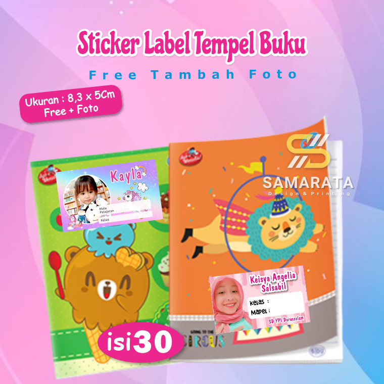 

Sticker Buku Mata Pelajaran Sekolah Seri Cewek Stiker Foto Anak Perempuan