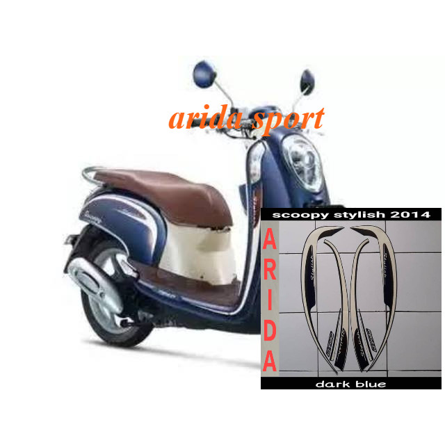 Striping stiker  honda scoopy  stylish fi 2014 biru motif striping original scoopy