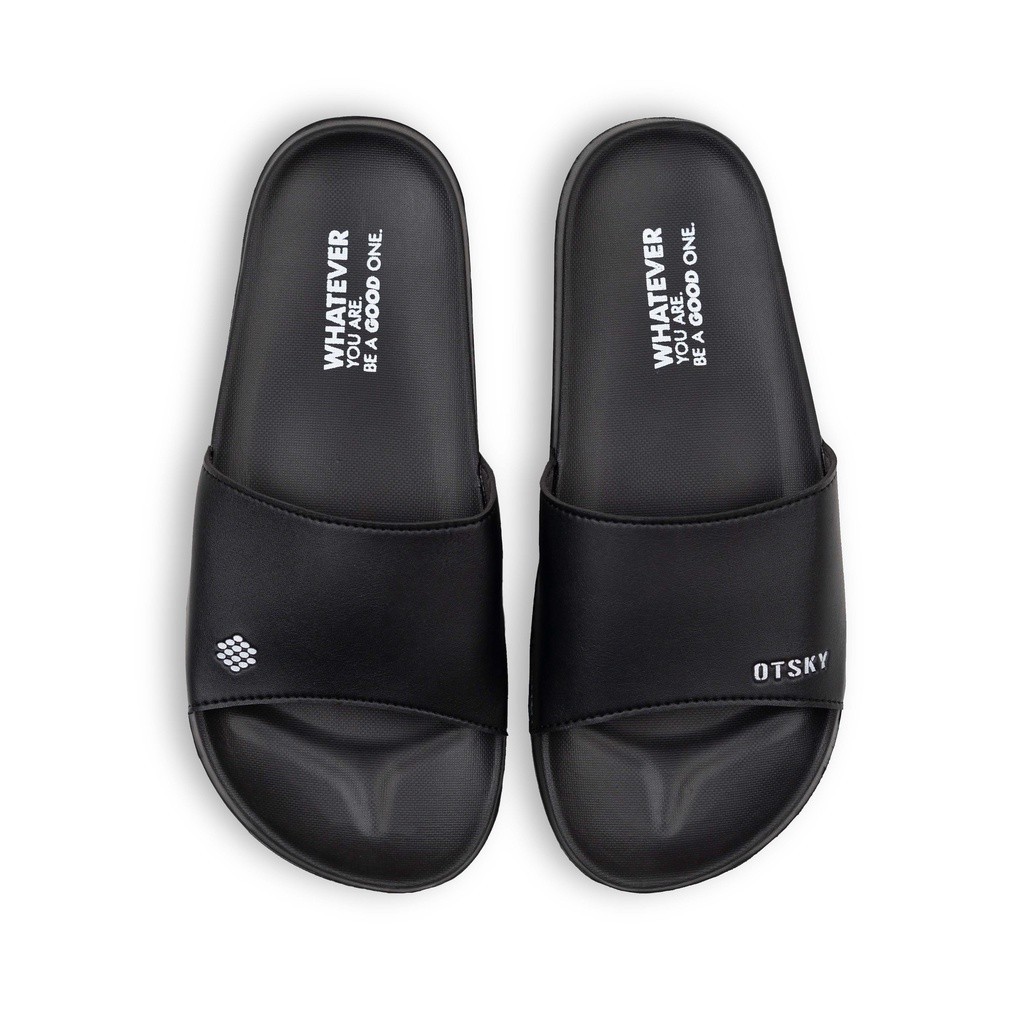Otsky Sandal Slip On Series Font Logo Simple Whatever Black Pria