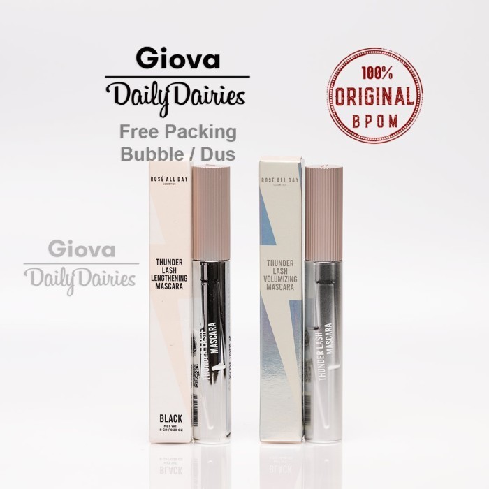 (NEW) -Rose all day thunder lash mascara black maskara hitam - Volumizing