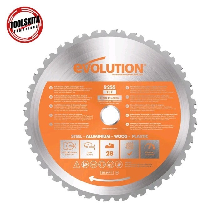 Circular Saw Blade Evolution 10in. 255 x 20mm 28T Multipurpose RAGE255