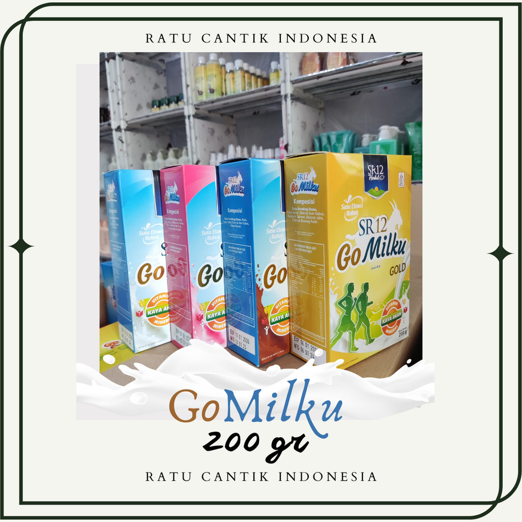

SUSU KAMBING ETAWA BUBUK GOMILKU SR12, 4 VARIAN RASA 200 GRAM