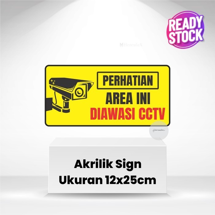

Akrilik sign diawasi cctv / papan akrilik penunjuk cctv
