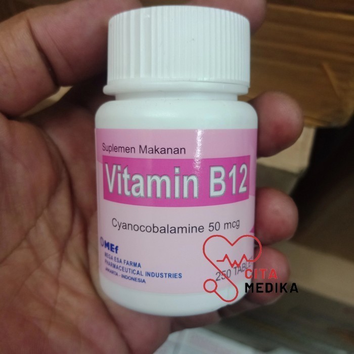 original- VITAMIN B12 50mcg MEF Suplemen Makanan 250tablet -murah