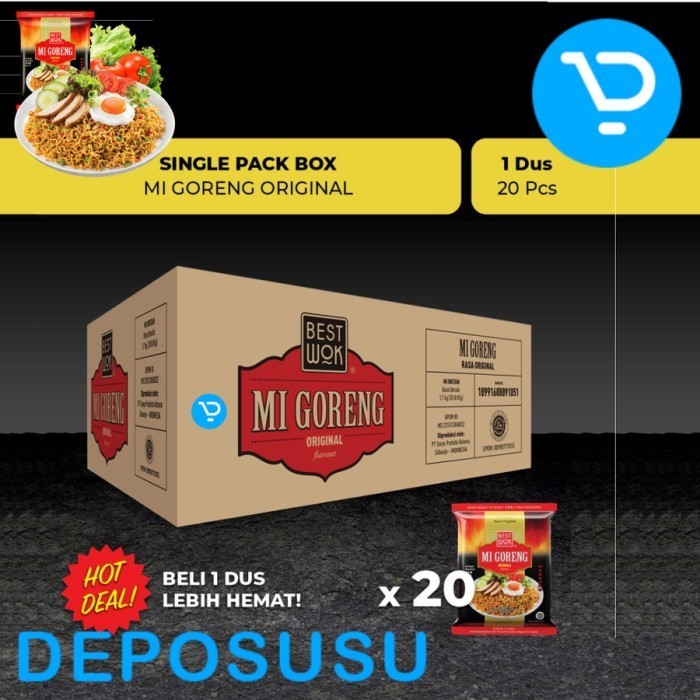 

BEST WOK Mi Goreng 1 karton isi 20pcs Hot Spicy Black Pepper - 1Karton Pedas