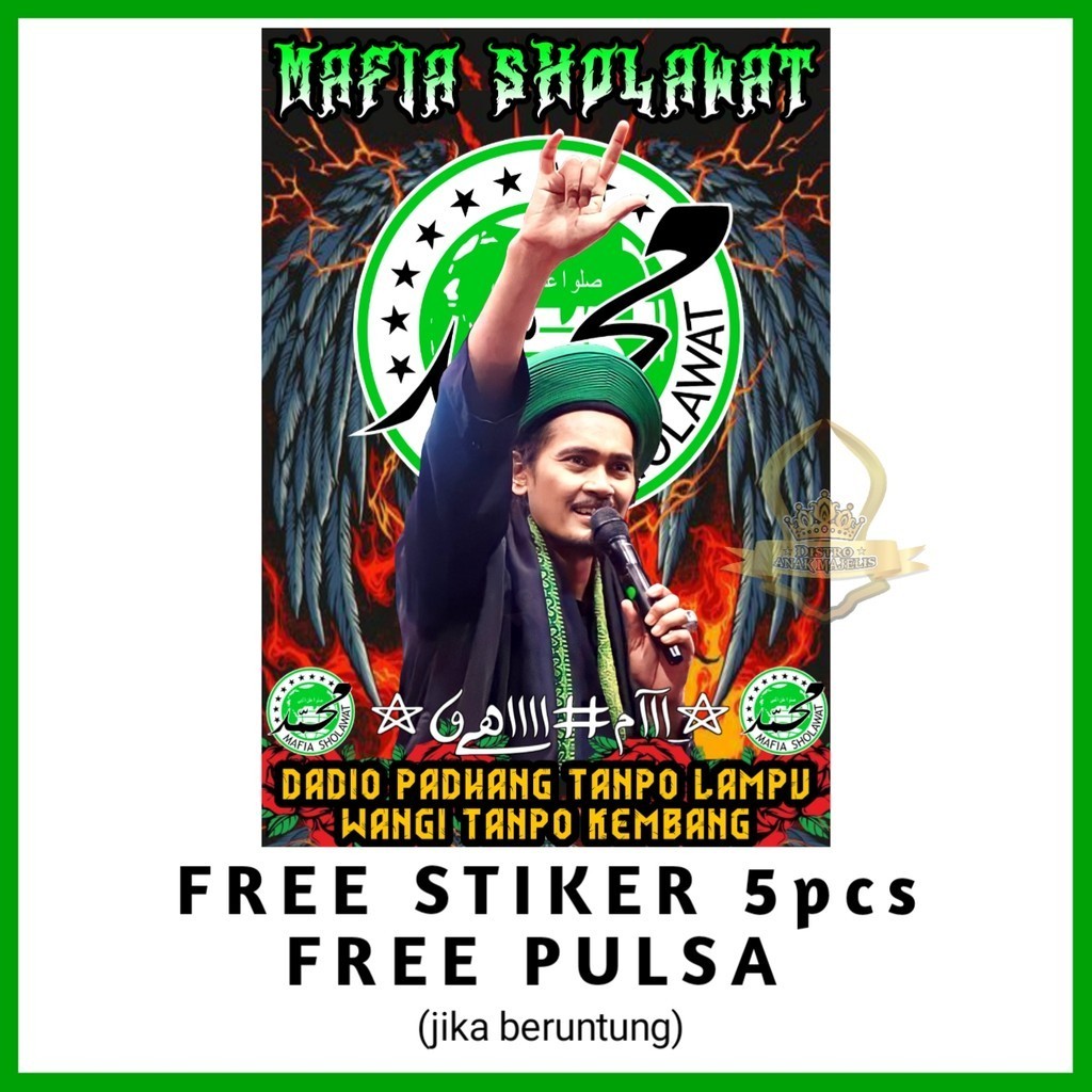 Bendera Mafish Hijau / Bendera Mafia Sholawat Besar / Bendera Majelis Sholawat / Bendera Majelis Sye