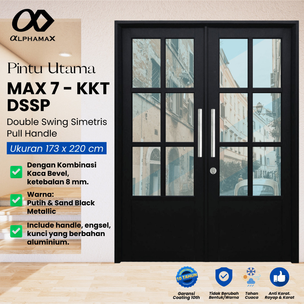 promo ALPHAMAX Max 7A-KKT-DSSP Pintu Rumah Pintu Utama Pintu Depan Pintu Taman Pintu Aluminium Full 