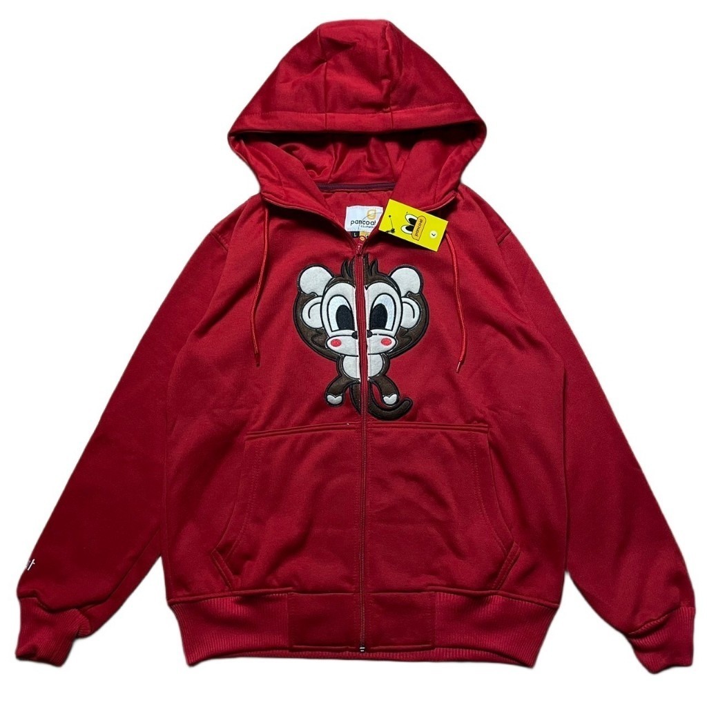 HOODIE ZIPPER PANCOAT MONKEY RED