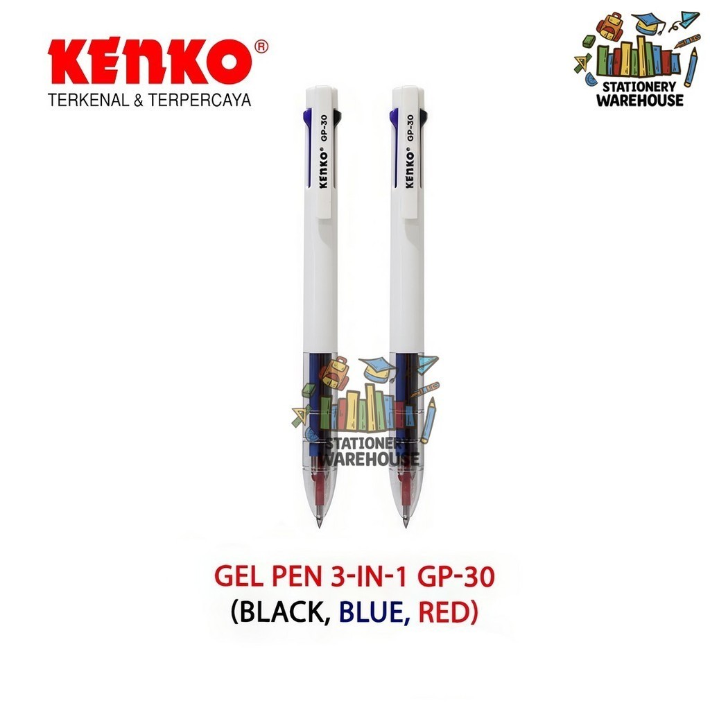 

Gel Pen Pulpen Pena KENKO GP-30 Gel Pen 3 in 1 Color Warna