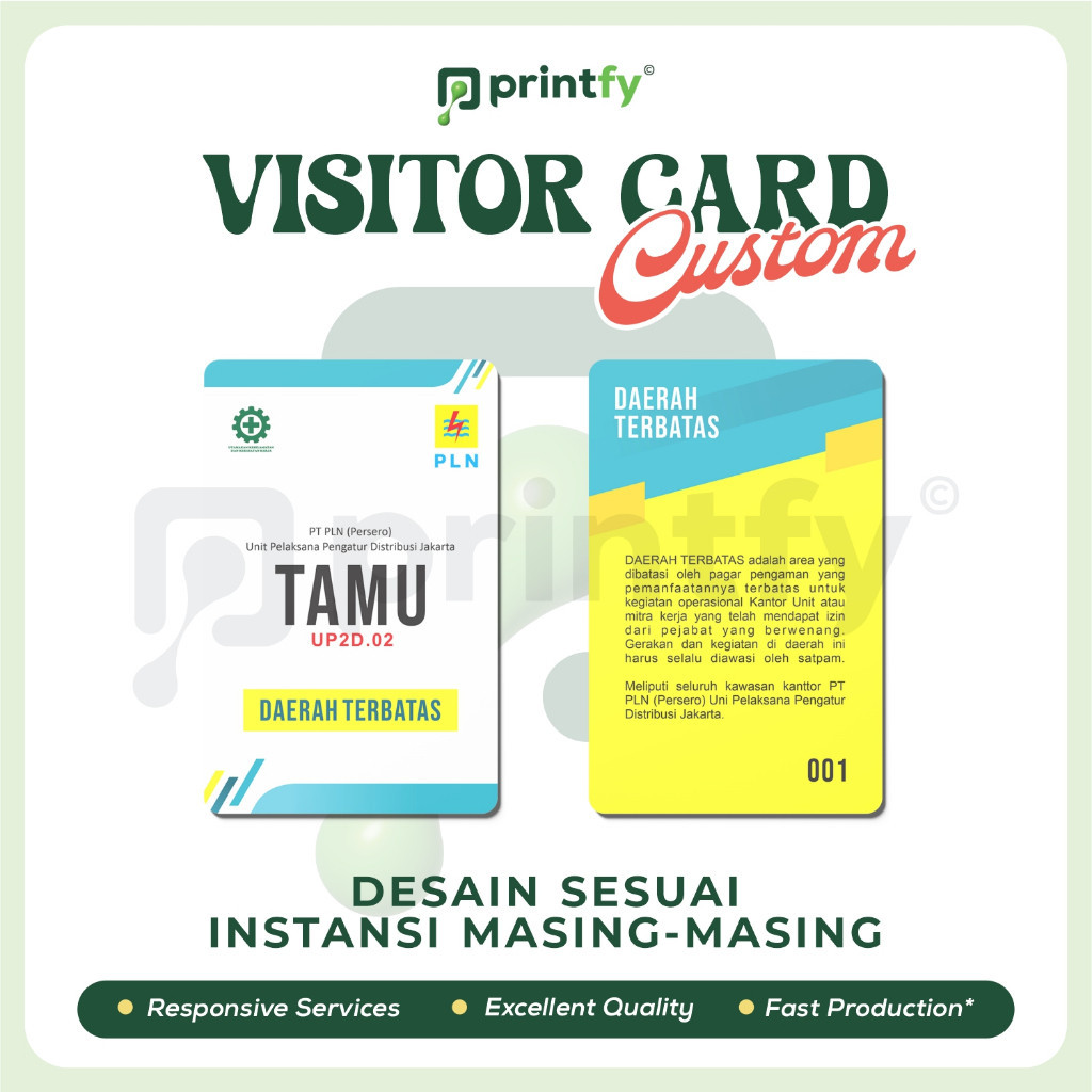 

VISITOR CARD CUSTOM , bisa satuan dan murah ( printfy.id )