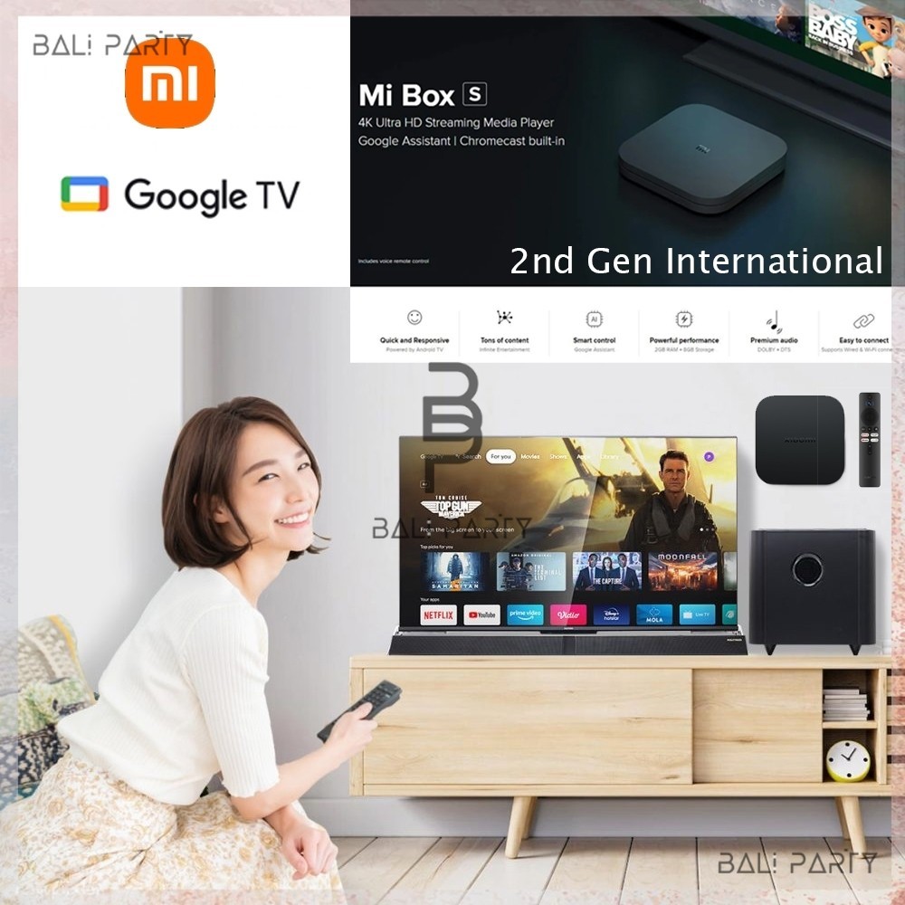Xiaomi Mi TV Box S 2nd Gen 4K UHD Android TV Stick, RAM 4GB, WiFi TV Digital, Remote, Garansi Resmi
