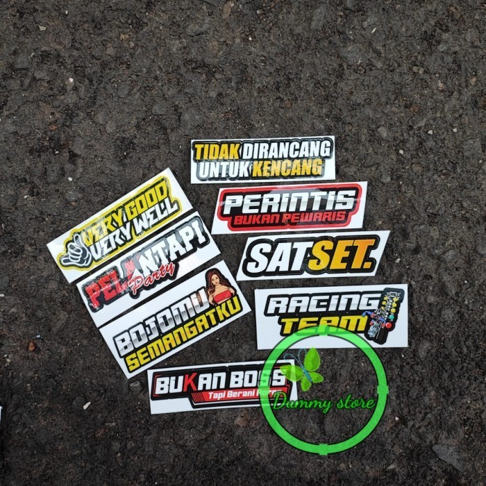 Stiker / Sticker Cutting Kata Kata Keren SAT SET, BUKAN BOSS, PERINTIS, BOJOMU SEMANGATKU