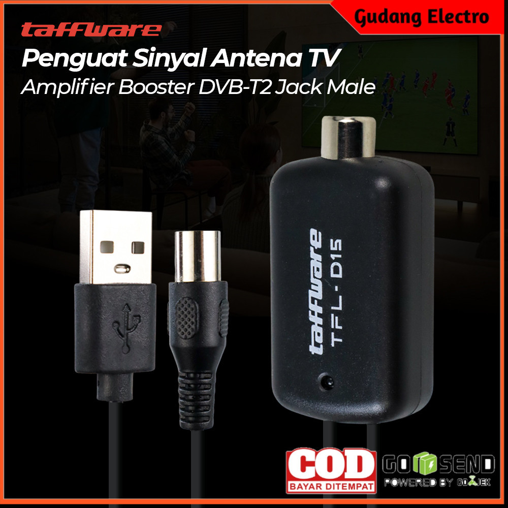 Taffware Penguat Sinyal Antena TV Amplifier Signal Booster DVB-T2 - TFL-D15 - Black - 7RNA0JBK