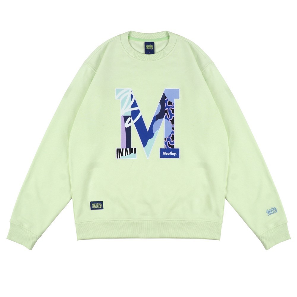 Moutley x Stereoflow - Roland Jaket Pria Crewneck Sweater M Filled Graffiti Katun Fleece 041123