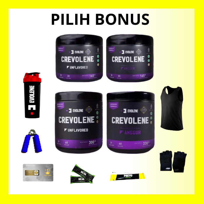 

Evolene Crevolene 330gr/60x serving Penambah massa otot Suplemen fitness Pembentuk otot Kaya Nutrisi Surplus kalori Minuman susu pre-workout Evolene Samarinda SAMARINDA