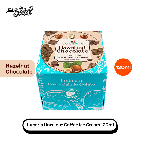 

Luceria Hazelnut Chocolate Ice Cream Gelato Pack 120ml Es Krim Cokelat