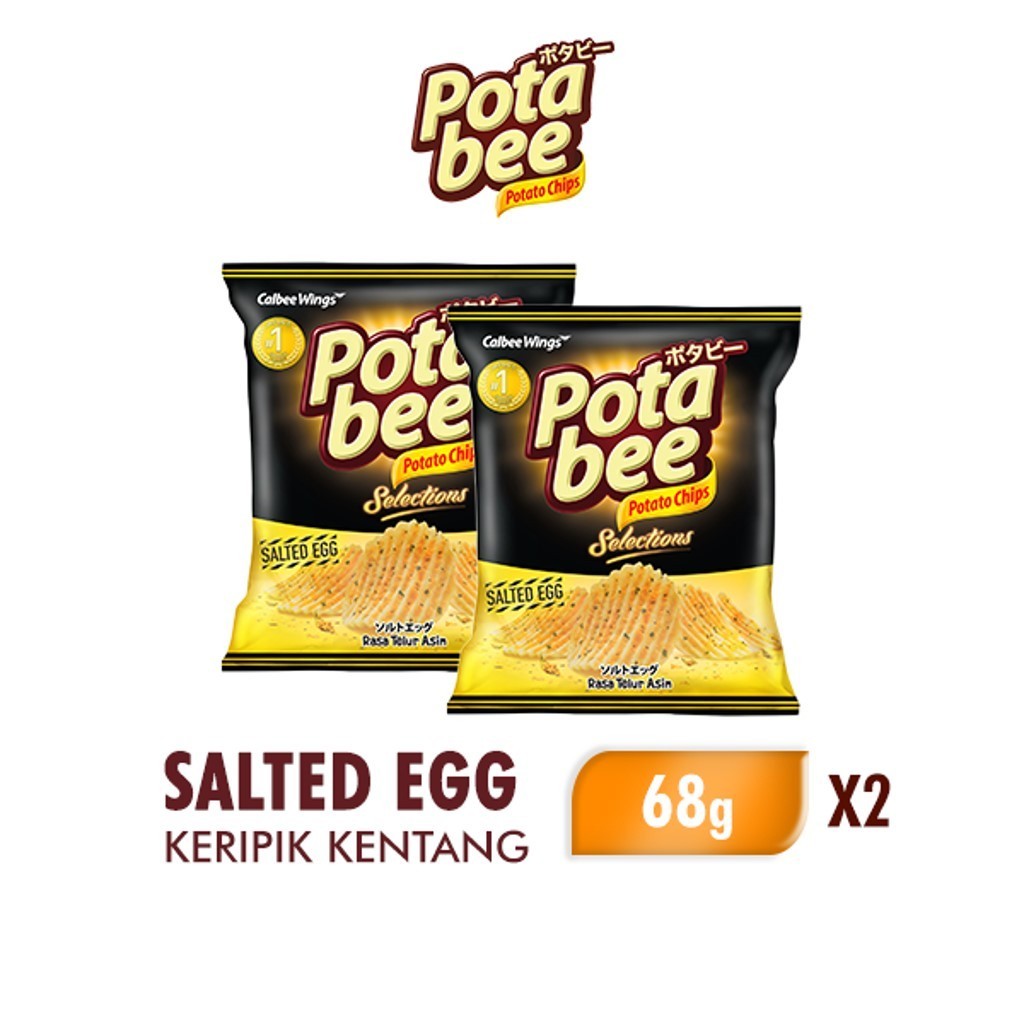 

Potabee Keripik Kentang Selections Salted Egg 68 gr x2