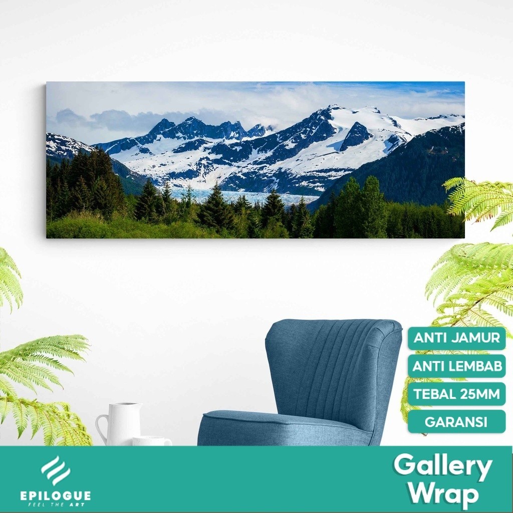 Epilogue - Hiasan Dinding Pajangan 40x112cm Pegunungan Gunung Pemandangan alam nature lukisan printi