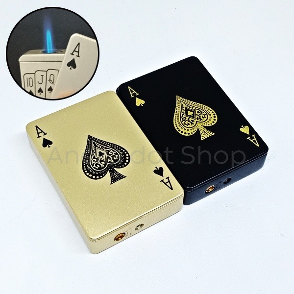 Paling diminati  Korek Api Bara Jet las isi ulang Slide Single Jet Flame Motif Kartu