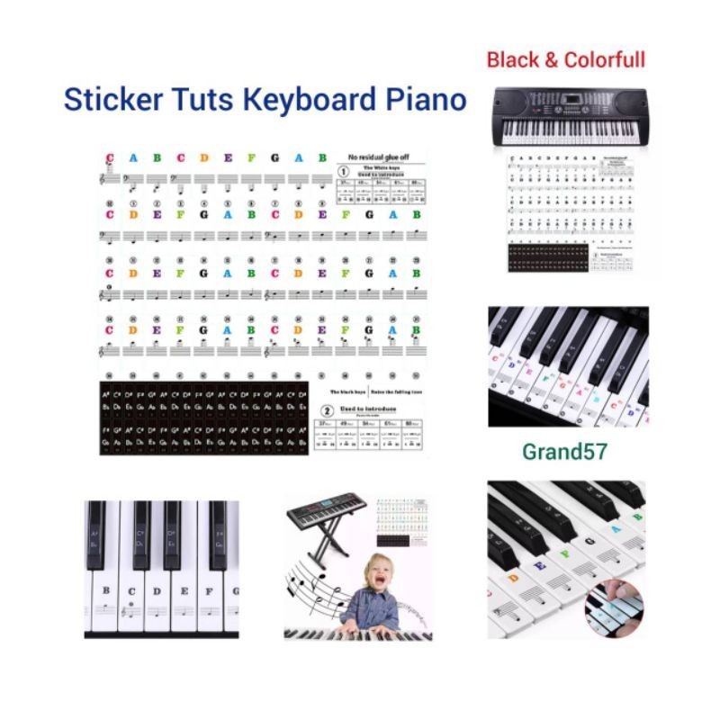 Sticker tuts keyboard piano label tuts stiker nada keyboard piano tuts