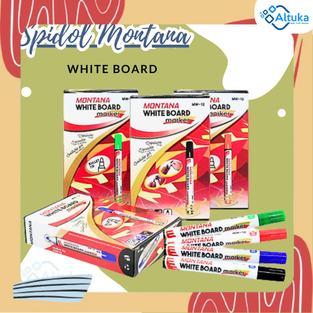 

Spidol Besar Papan Tulis / Whiteboard Tinta hitam Montana