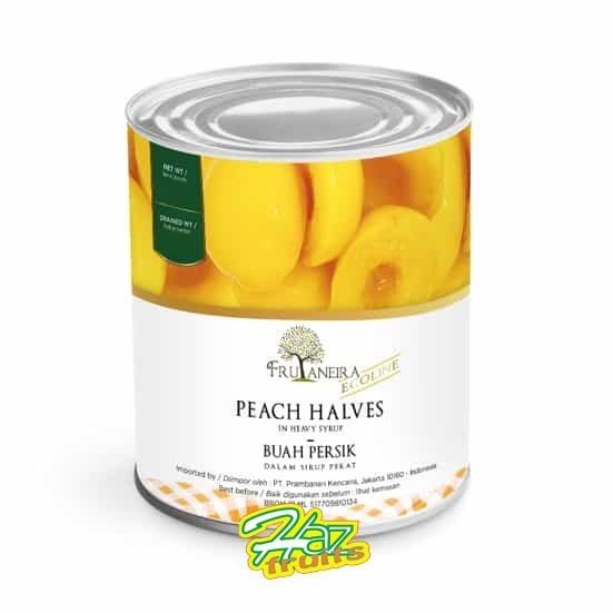 

Frutaneira Ecoline Peach Halves In Heavy Syrup Buah Persik Kaleng 3Kg