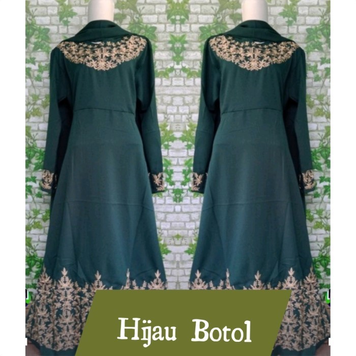 Baju India Miss Rani hijau botol baju muslim pesta mewah mx dra vt