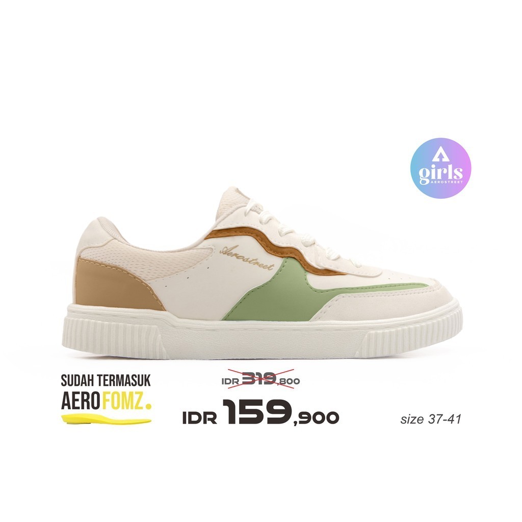 Aerostreet 37- 41 Grace Natural Natural Olive - Sepatu Sneakers Casual