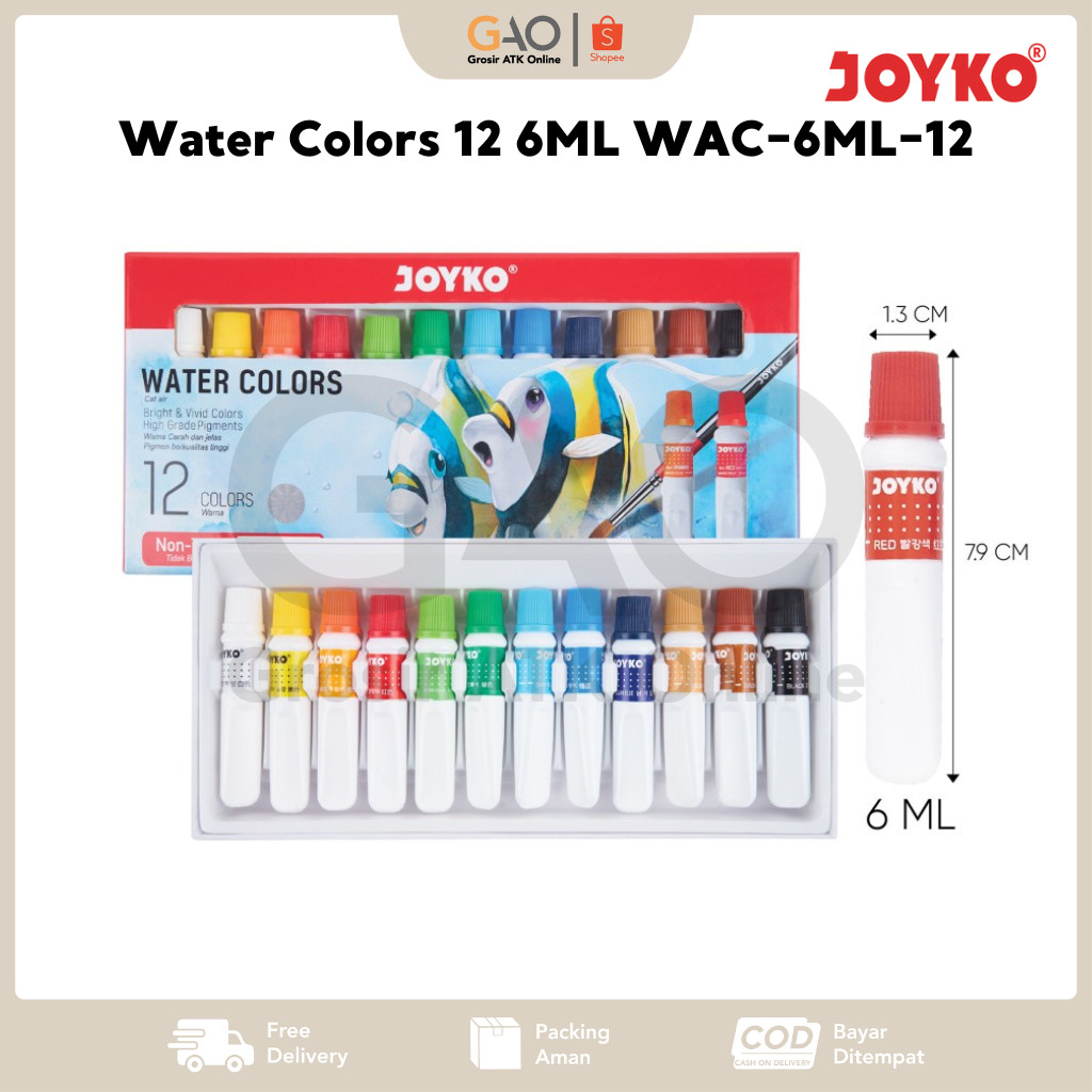 

Water Colors Joyko 12 Warna 6ML WAC-6ML-12