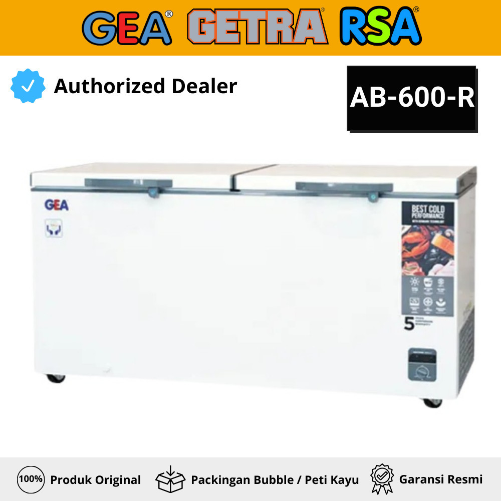 Chest Freezer Gea 500 Liter Ab-600-R Kulkas Chest Freezer Box Garansi Resmi