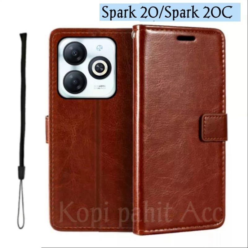 Casing Untuk Hp Tecno Spark 20 (KJ5) Spark 20C (BG7n/BG7) Flip Cover Wallet Sarung Hp Case Dompet Sa
