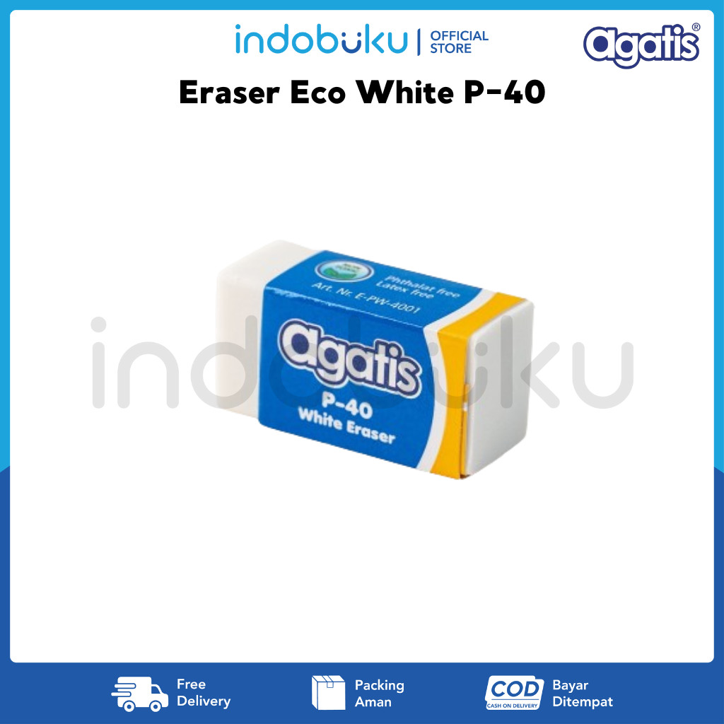 

Eraser Eco White Agatis P-40 / Penghapus Putih Kecil Agatis P-40