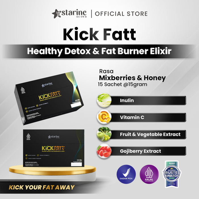 

Healthy Detox and Fat Burner Elixir Kickfatt 15Pcs Starinc