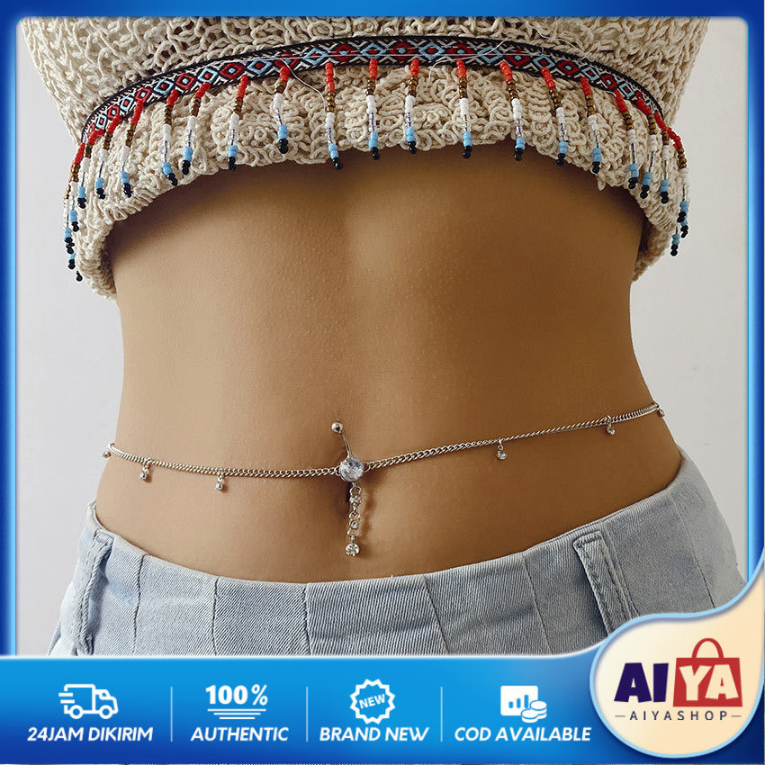 Anting Belly Pusar Piercing Belly Tindik Pusar Stainles Stell Kalung Rantai Pinggang