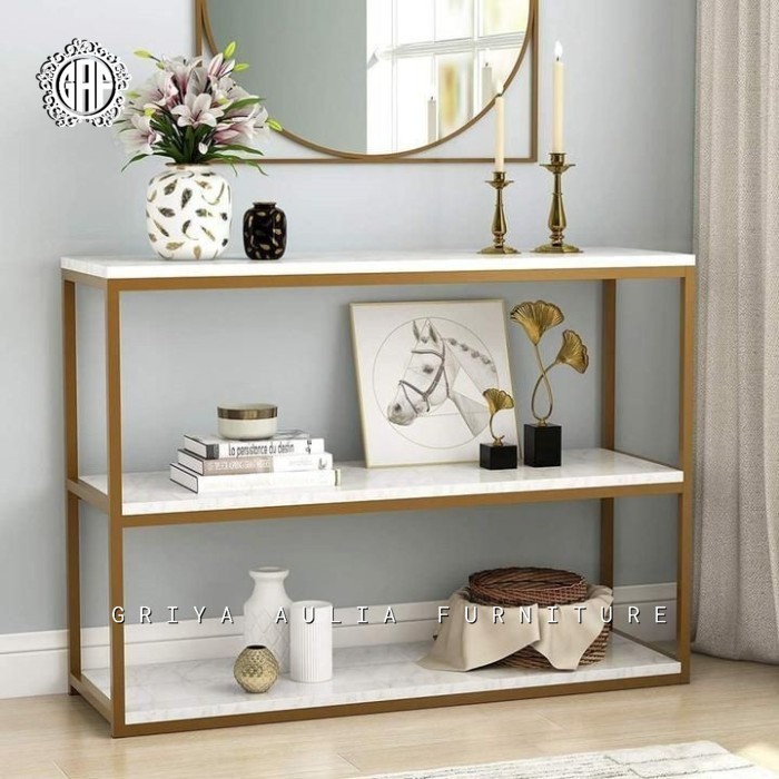 BOOKCASE MINIMALIS MODERN - RAK BUKU MINIMALIS - RAK BUKU BESI GOLD