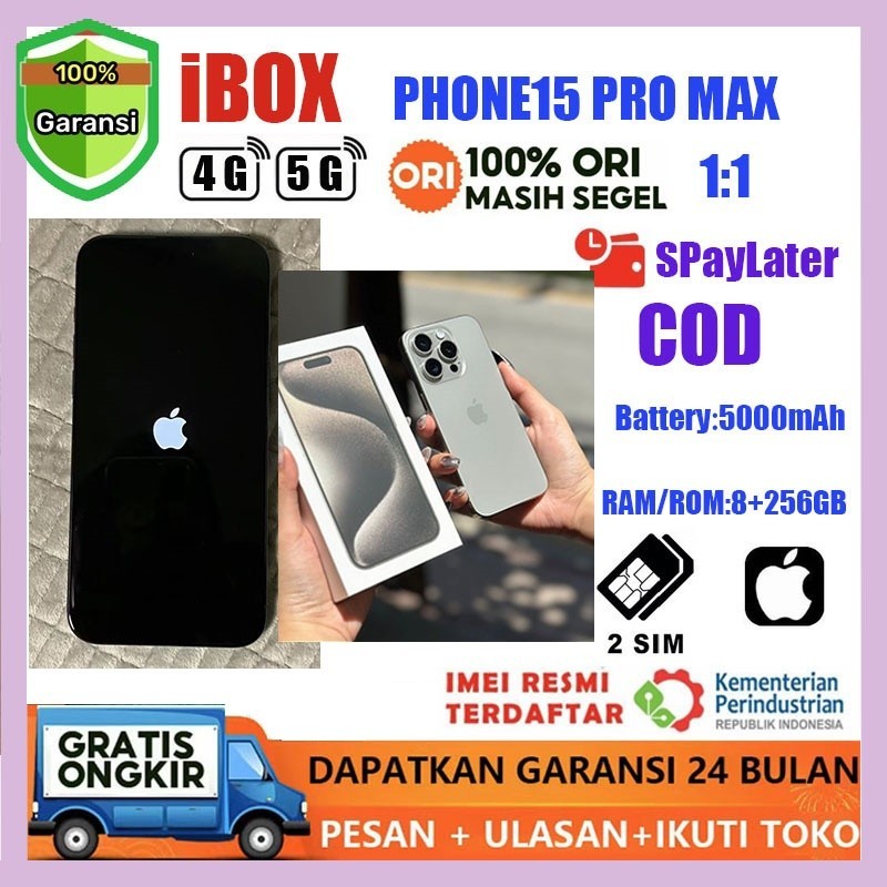 Apple IPhone 15 Pro Max 256GB hp iphone murah 4G/5G hp murah cuci gudang WiFi smartphone i15 pro max Harga hp 2 juta handphone【100% baru】iPhone 11