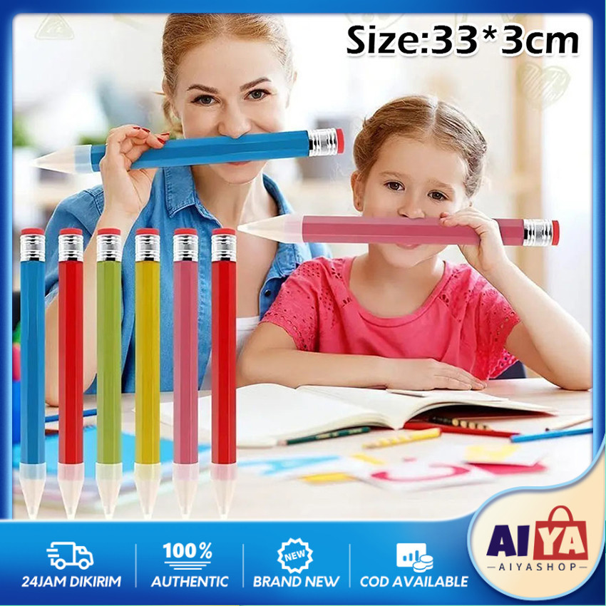 

33 Cm Pensil Hb Jumbo Besar Pensil Kayu Hitam Alat Tulis
