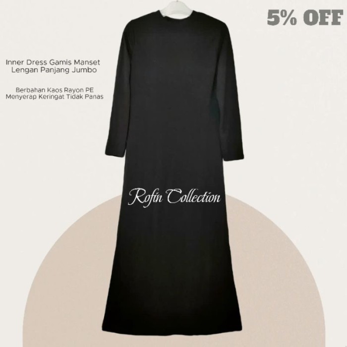 GAMIS MANSET LENGAN PANJANG JUMBO DALEMAN GAMIS JUMBO - Putih