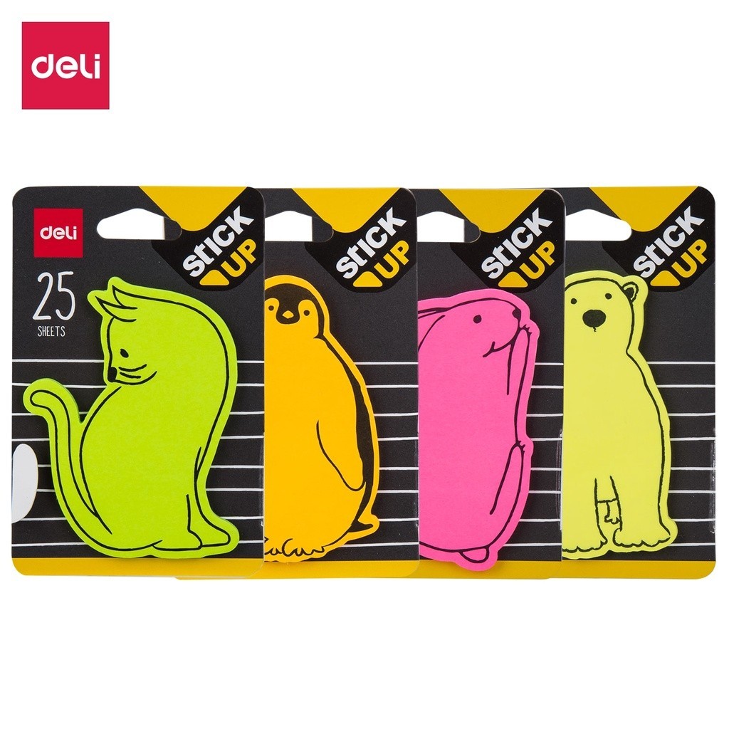 

Deli Sticky Notes Animal Type 2 76×76mm - 25 Sheets - EA55102