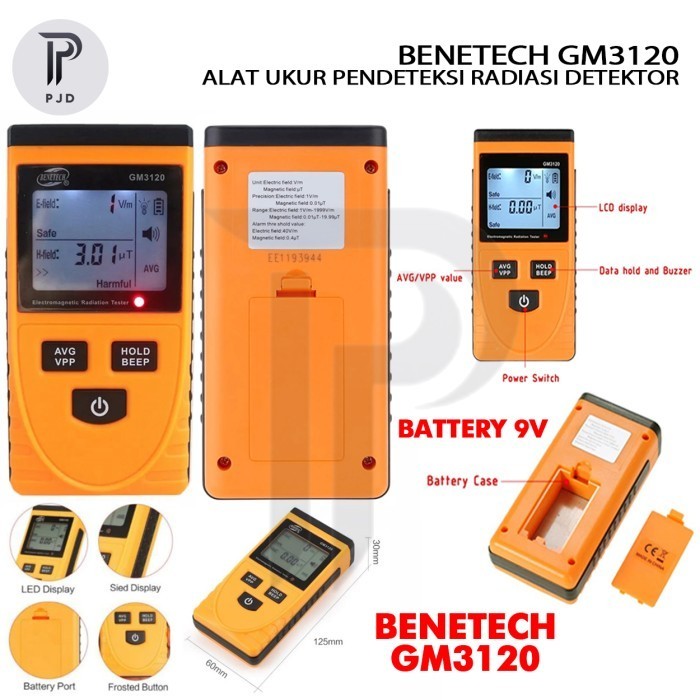 Benetech GM3120 Alat Pendeteksi Radiasi Detektor Alat Ukur Radiasi Ori