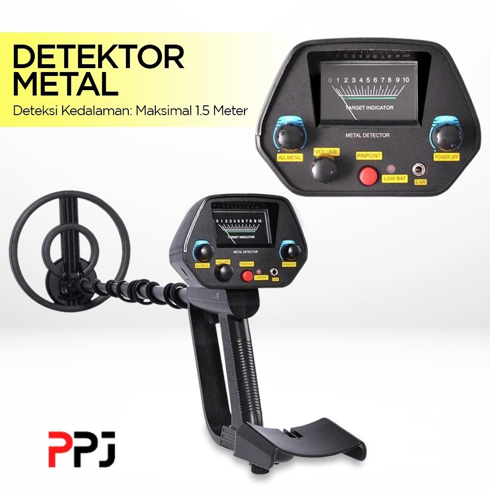 PPJ Pendeteksi Logam Metal Gold Silver Detector Finder - MD-4080 - Black