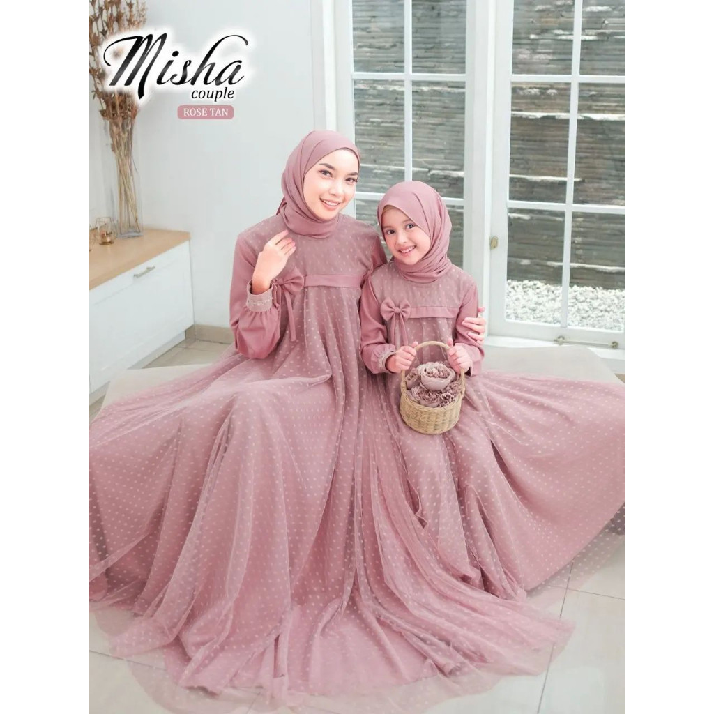 GAMIS DRESS GAUN JUBAH BAJU PAKAIAN SARIMBIT COUPLE MISHA IBU DAN ANAK FASHION BUSANA MUSLIM LEBARAN