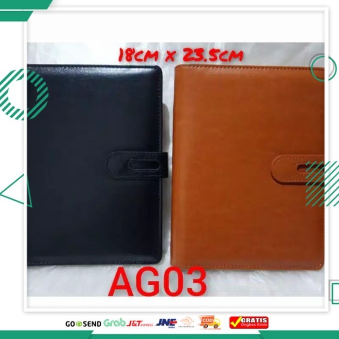 

Paling Murah AG 03 Agenda Kulit Exclusive / Agenda Binder Kulit / Notebook Kulit - Hitam