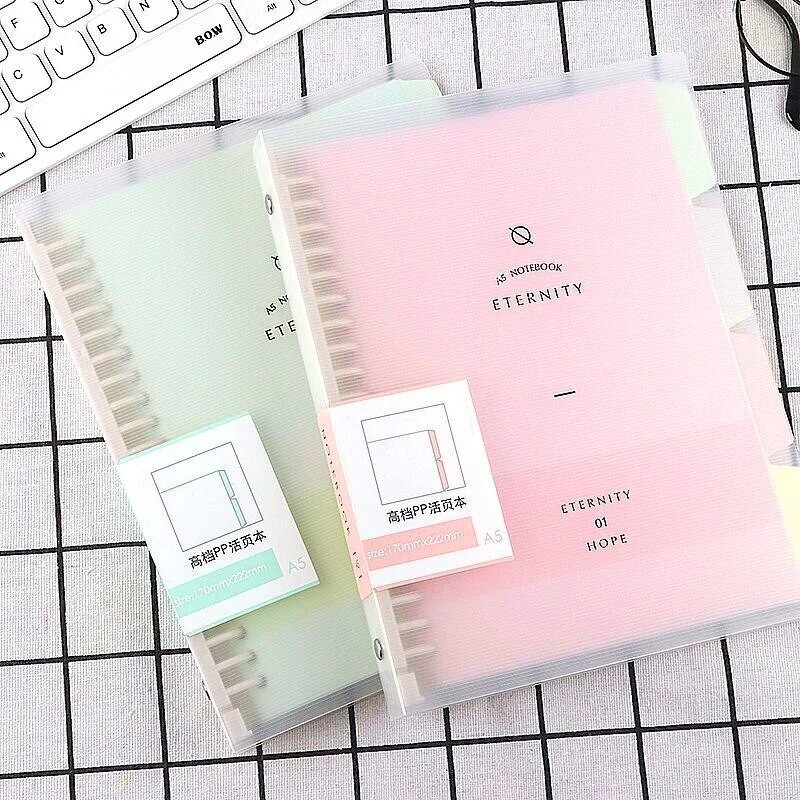 

A5 Macaron Loose-Leaf Notebook Detachable Spiral Binder Paper Inside Page Diary Plan Ring Binder Office School Supplies