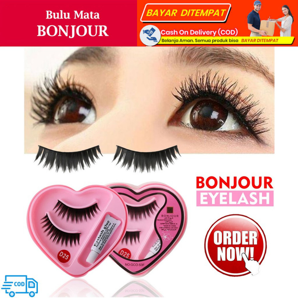 GRATIS LEM BULU MATA BULU MATA PALSU BONJOUR BULU MATA PALSU NATURAL LENTIK