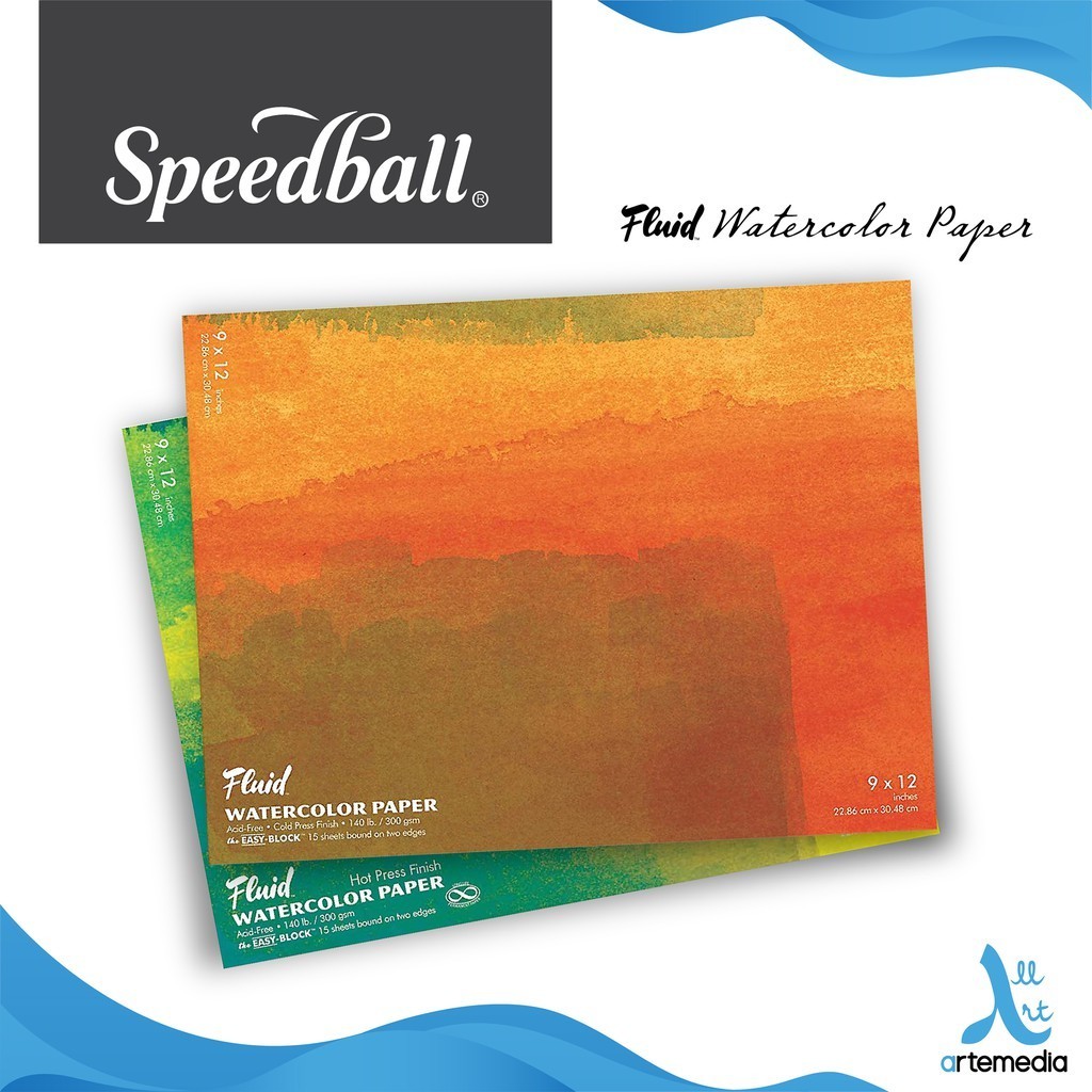 

Speedball Fluid 9x12 inch Watercolor Paper Blocks Kertas Cat Air